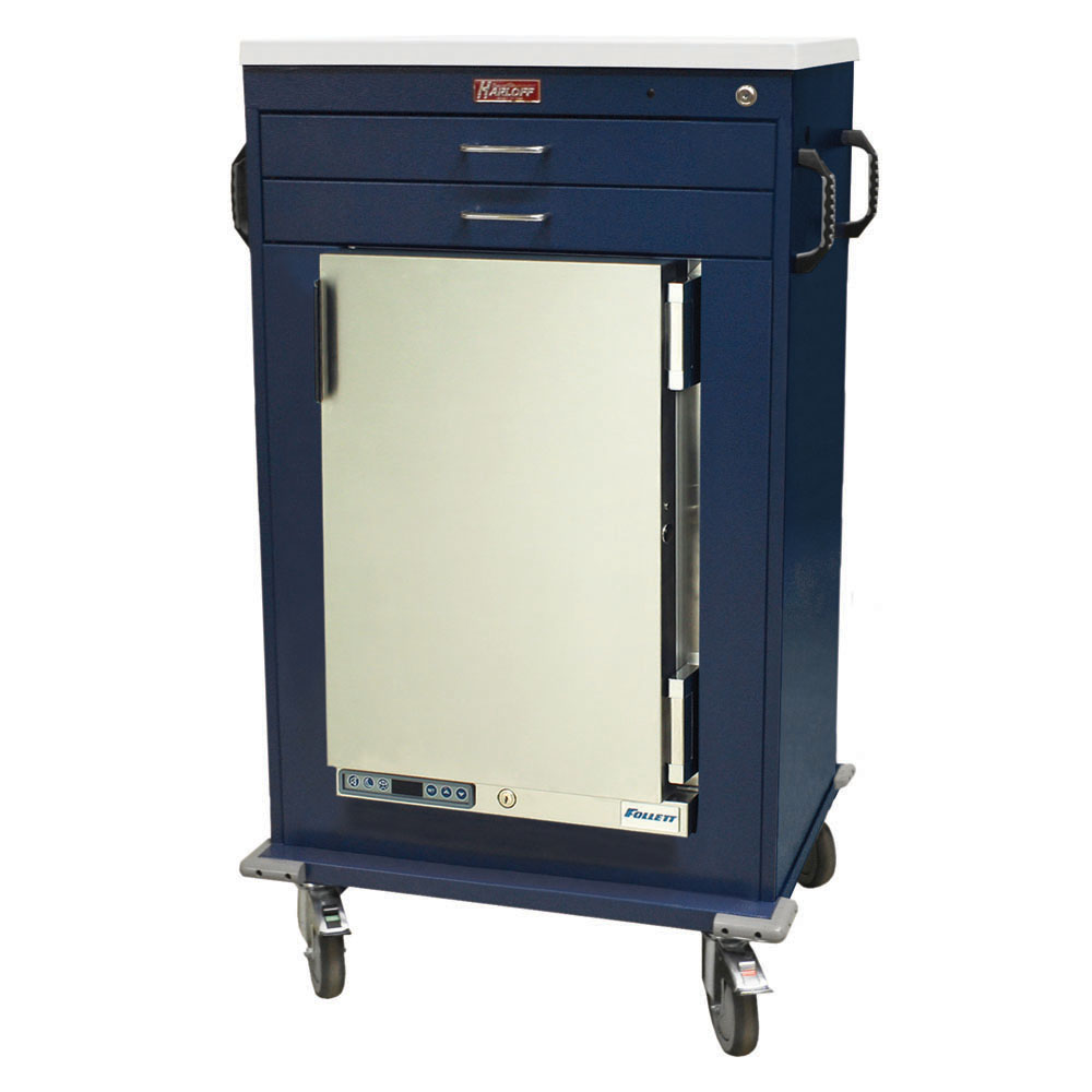 Harloff MH Cart with 1.8 Cubic Feet Medical Grade Refrigerator, Two Drawers, Key Lock, MH4200K