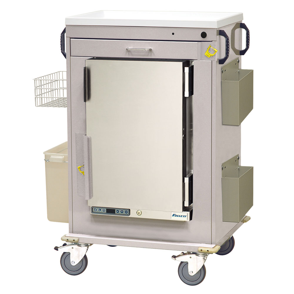 Harloff Malignant Hyperthermia Treatment Cart with 1.8 Cubic Feet Medical Grade Refrigerator, One Drawer, Breakaway Lock, MH5100B