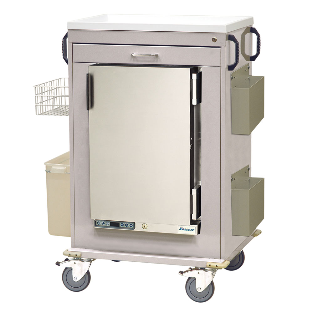 Harloff Malignant Hyperthermia Cart with 1.8 Cubic Feet Medical Grade Refrigerator, One Drawer, Key Lock, MH5100K