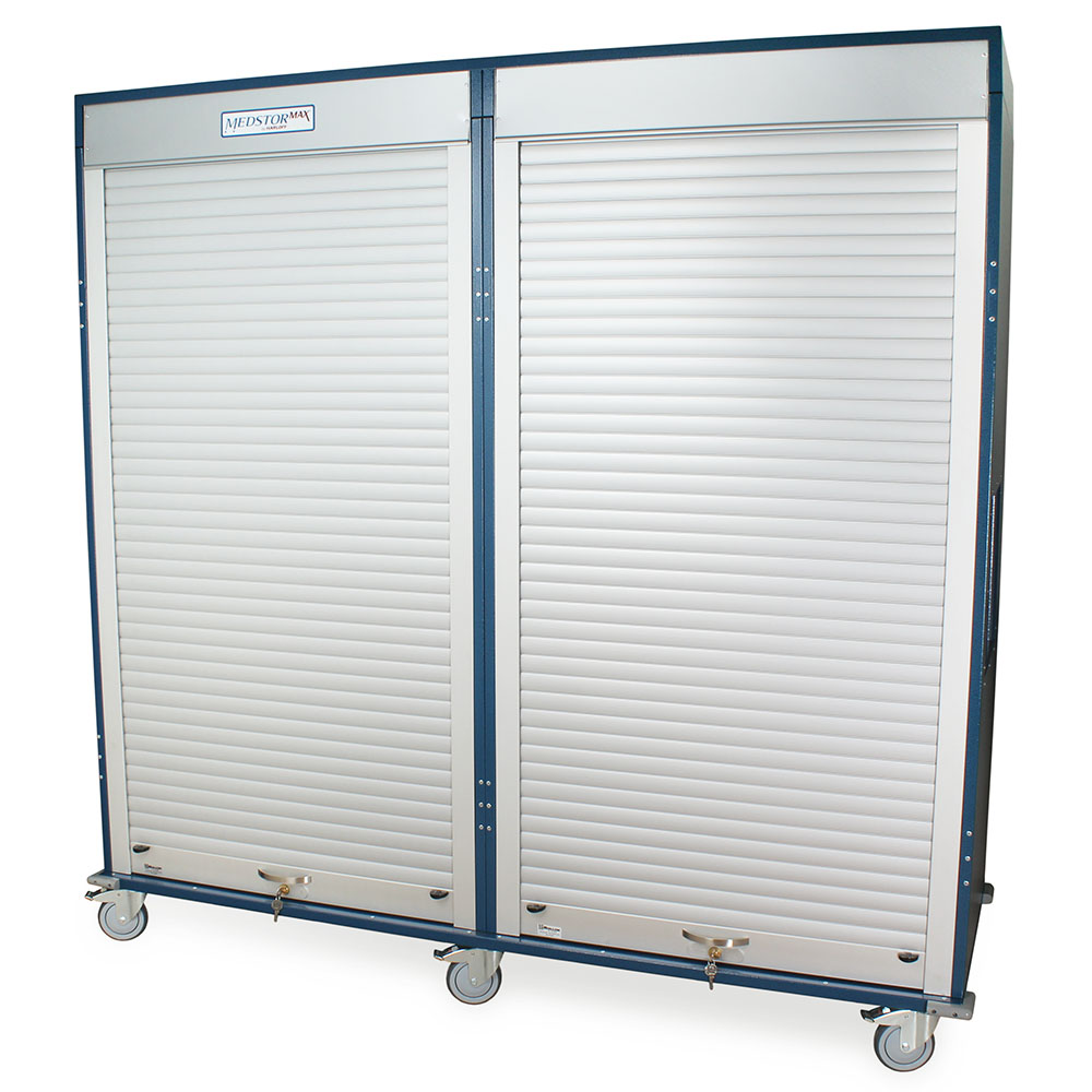 Harloff Quad Column Medical-Grade Storage Cabinet, Tambour Door, Key Lock, MSPM84-00TK