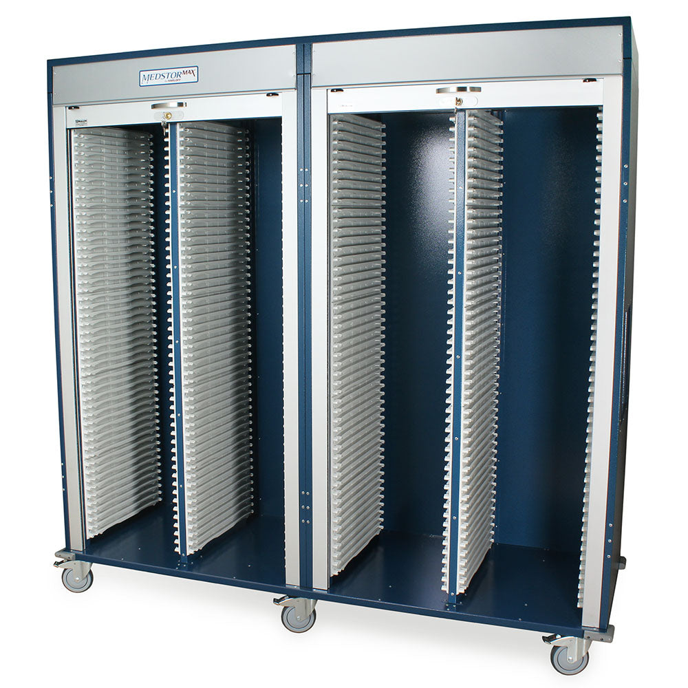 Harloff Quad Column Medical-Grade Storage Cabinet, Tambour Door, Key Lock, MSPM84-00TK