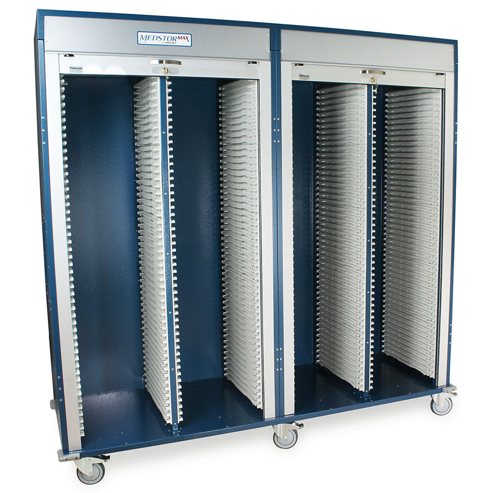 Harloff Quad Column Medical-Grade Storage Cabinet, Tambour Door, Key Lock, MSPM84-00TK