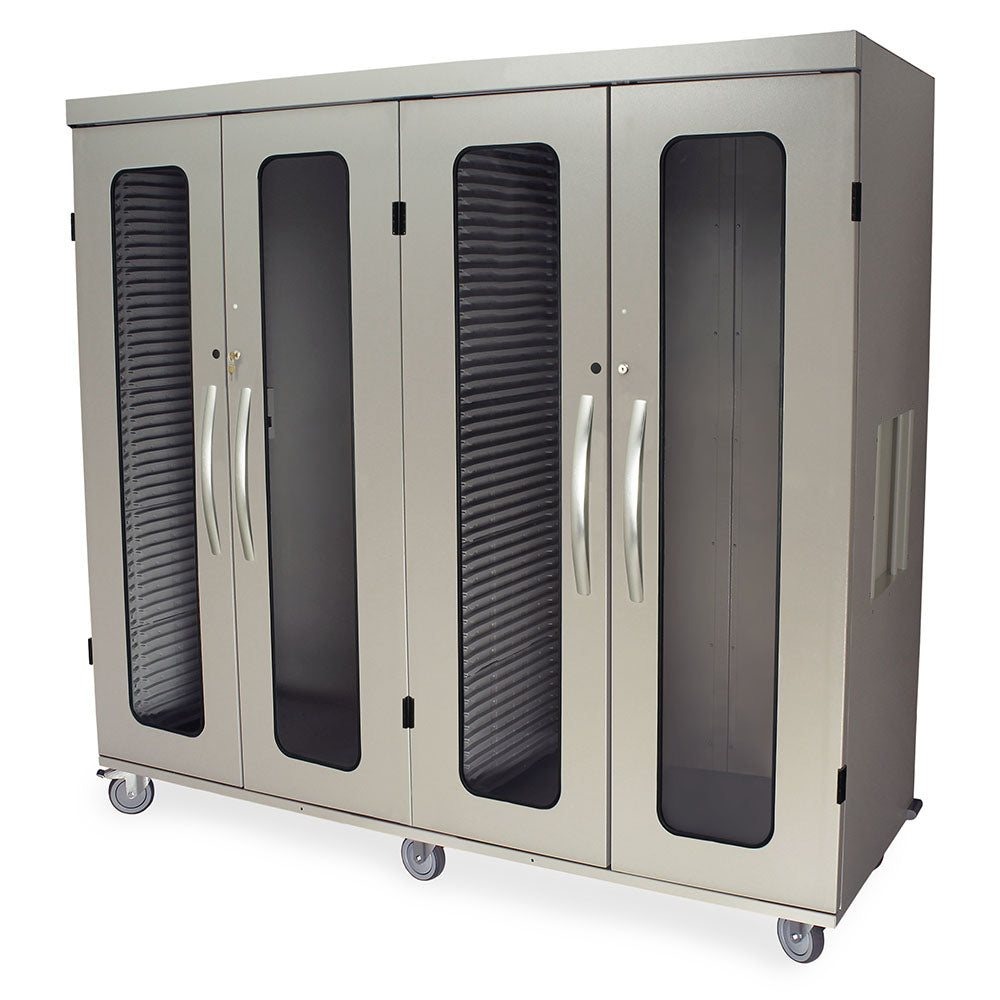 Harloff Quad Column Medical Storage Cabinet with Double Wide Open Columns, Glass Doors, Key Lock, MSPM84-20GK