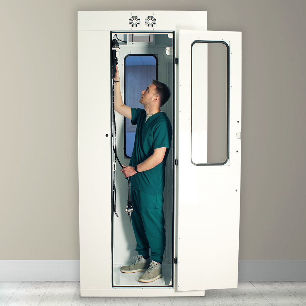 Harloff SureDry Pass Through Scope Cabinet with Dri-Scope Aid®, 10-Scope Capacity, Key Lock, SC80WTDRDP-10-DSS2305