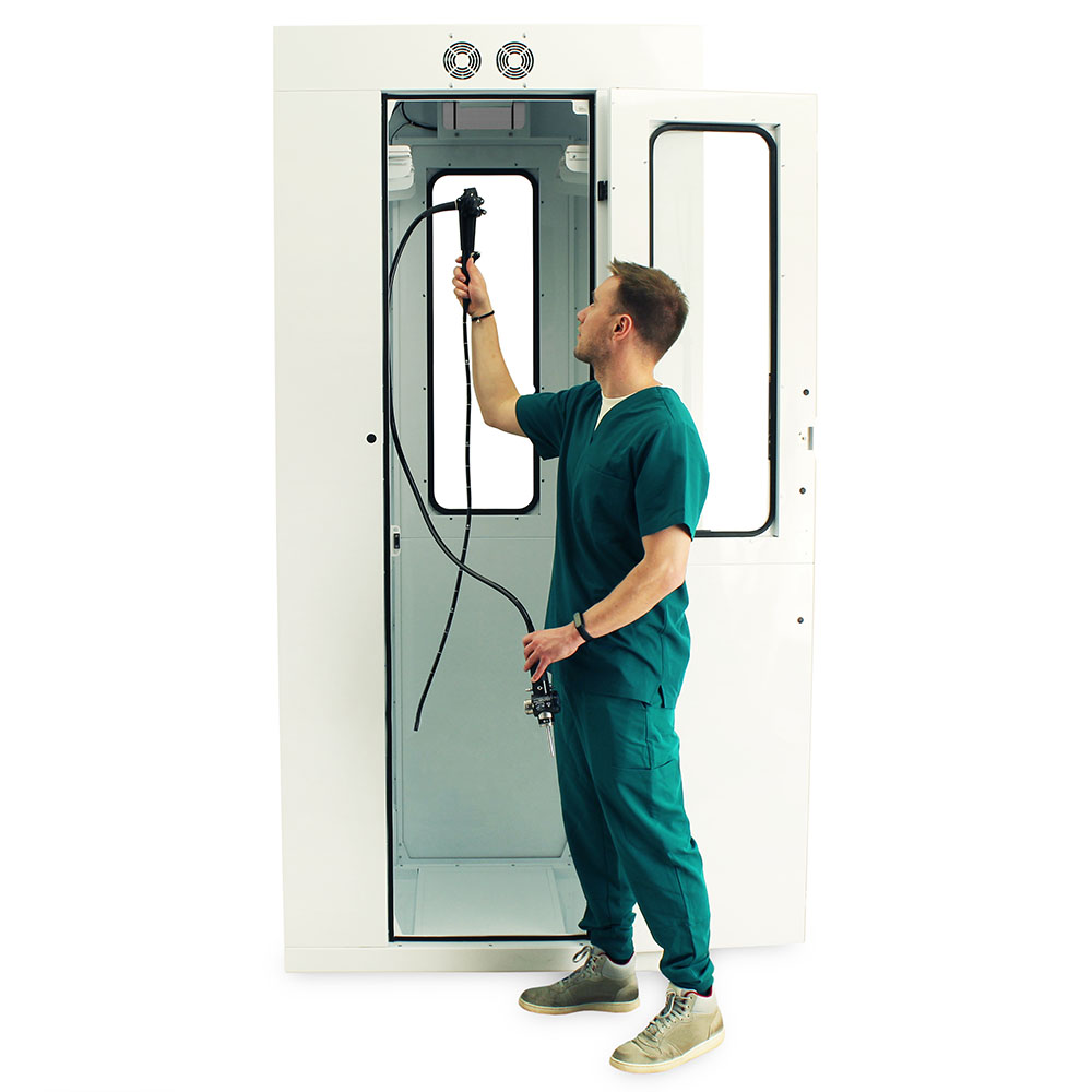 Harloff SureDry Pass Through Scope Cabinet with Dri-Scope Aid®, 10-Scope Capacity, Key Lock, SC80WTDRDP-10-DSS2305