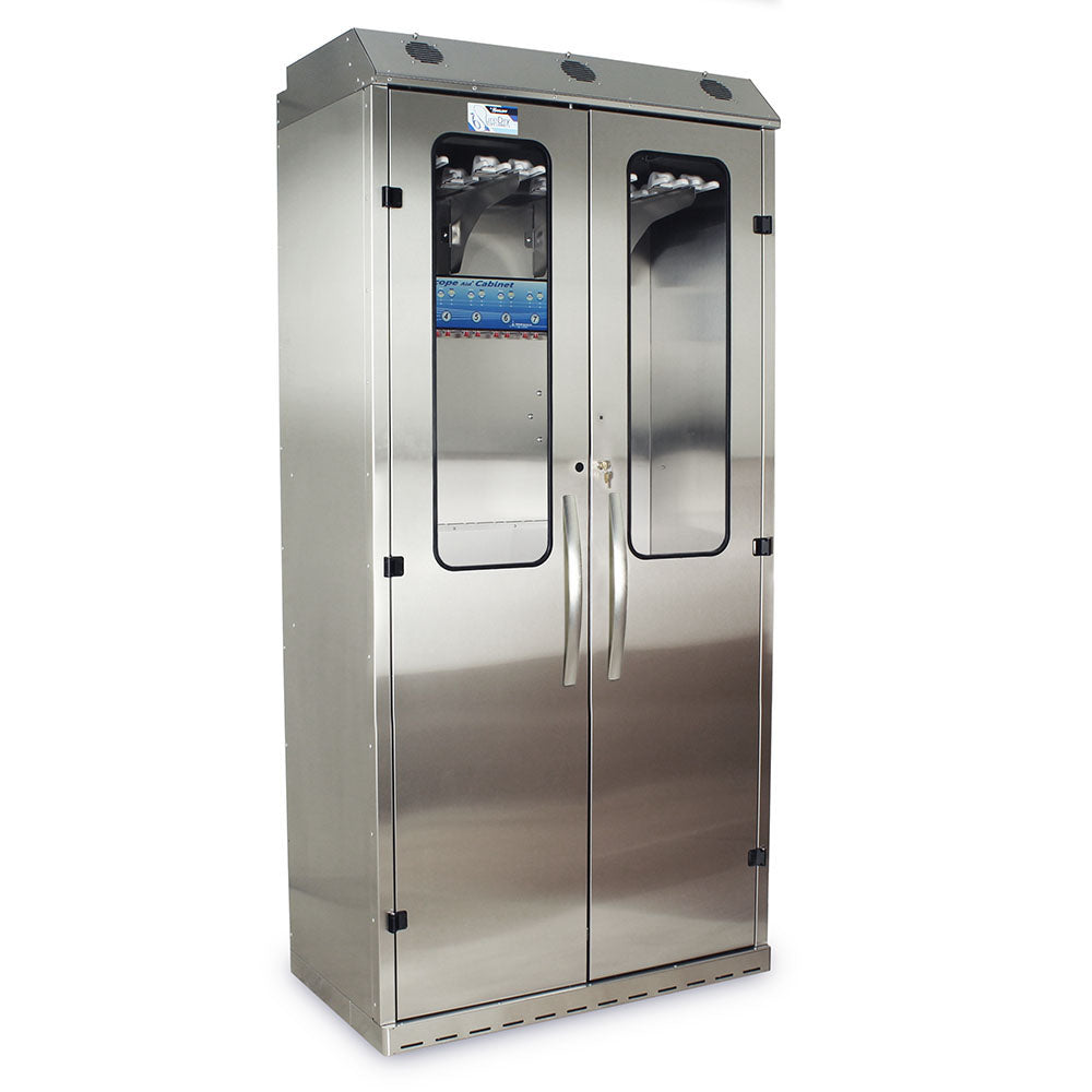 Harloff SureDry High Volume 16 Scope Cabinet with Dri-Scope Aid®, Stainless, Key Lock, SCSS8044DRDP-DSS3316