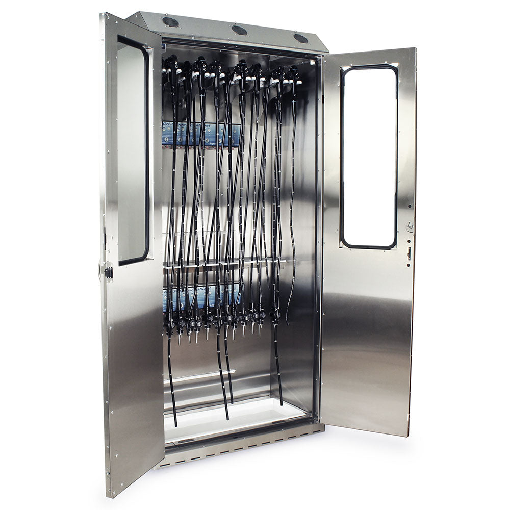 Harloff SureDry High Volume 16 Scope Cabinet with Dri-Scope Aid®, Stainless, Key Lock, SCSS8044DRDP-DSS3316