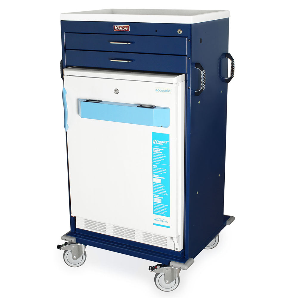 Harloff Mobile Vaccine Freezer Cart, Two Drawer, Key Lock, VF4250K-AC
