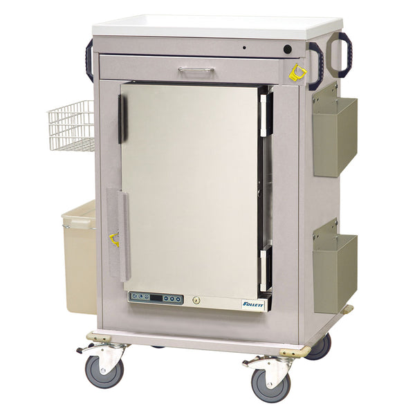Harloff Malignant Hyperthermia Treatment Cart with 1.8 Cubic Feet Medical Grade Refrigerator, One Drawer, Breakaway Lock, MH5100B