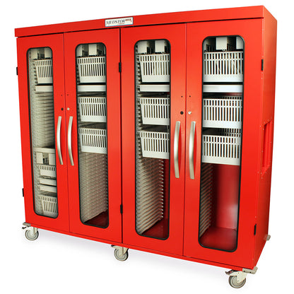 Harloff Quad Column Medical Storage Cabinet, Glass Doors, Key Lock, MSPM84-00GK