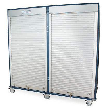 Harloff Quad Column Medical-Grade Storage Cabinet, Tambour Door, Key Lock, MSPM84-00TK