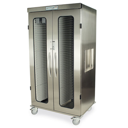 Harloff Double Column Medical Storage Cabinet, Stainless, Glass Doors, E-Lock, MSSM82-00GE