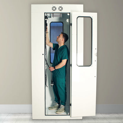 Harloff SureDry Pass Through Scope Cabinet with Dri-Scope Aid®, 10-Scope Capacity, Key Lock, SC80WTDRDP-10-DSS2305