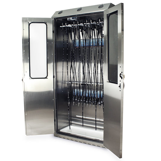 Harloff SureDry High Volume 16 Scope Cabinet with Dri-Scope Aid®, Stainless, Key Lock, SCSS8044DRDP-DSS3316